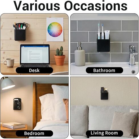 12 Pcs Remote Control Holder Wall Mount, TV Remote Controller Holder Self Adhesive Marker Holders Wall Mount Pen Holders Storage Organizer for Home Office (Black) in Saudi Arabia