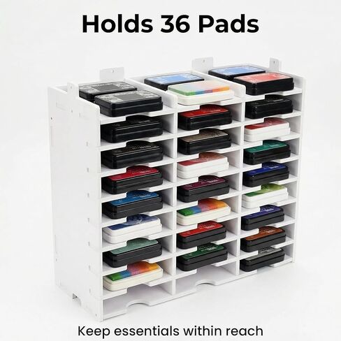 Ink Pad Holder - Stamping Pad Organizer Design for Stampin Up Wall Mount Painting Tray Rack for Crafts-Supply - 36 Slots in Saudi Arabia