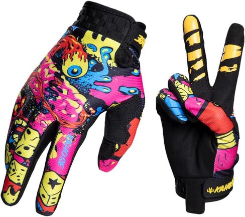 Ghost-Eye Graffiti Full Finger Breathable Motorcycle Glove Motocross Motorbike & ATV Off Road Racing Sports Cycling Gloves for Men & Women in Saudi Arabia