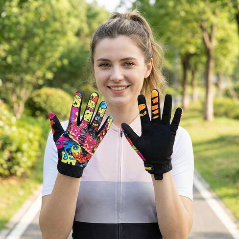 Ghost-Eye Graffiti Full Finger Breathable Motorcycle Glove Motocross Motorbike & ATV Off Road Racing Sports Cycling Gloves for Men & Women in Saudi Arabia