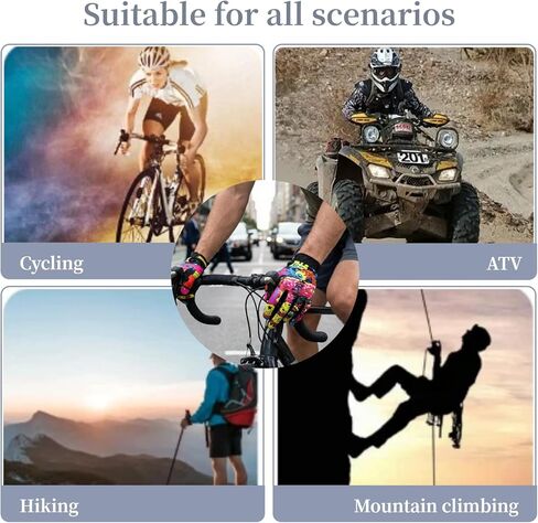 Ghost-Eye Graffiti Full Finger Breathable Motorcycle Glove Motocross Motorbike & ATV Off Road Racing Sports Cycling Gloves for Men & Women in Saudi Arabia