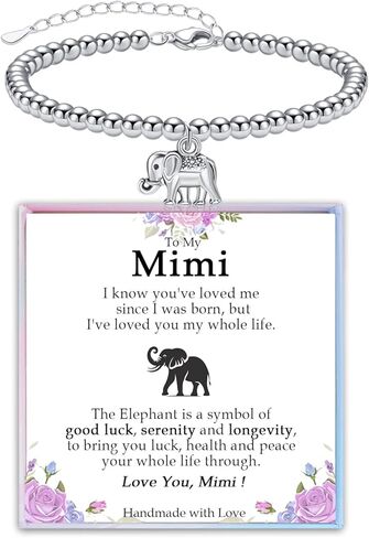YBISNAIRE Elephant Gifts for Women Nana, Elephant Bead Bracelet Gift Ideal Motivational Get Well Soon Inspirationl Encouragement Life is Tough But So Are You Gifts for Women Birthday Mothers Day in Saudi Arabia
