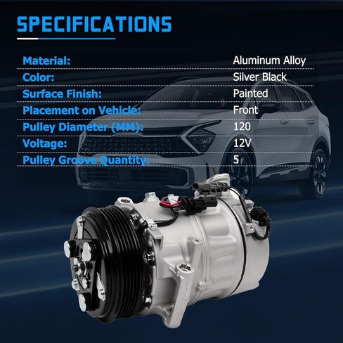22229C ضاغط مكيف الهواء مع قابض يناسب 2012 2013 2014 Equinox، 2012-2014 Terrain 2.4L، استبدل OE 22798745 4472604850 in Kuwait