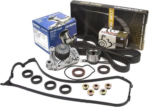 Evergreen TBK223MVCA Compatible With 92-95 1.5L Honda Civic D15Z1 Timing Belt Kit Valve Cover Gasket AISIN Water Pump in Saudi Arabia