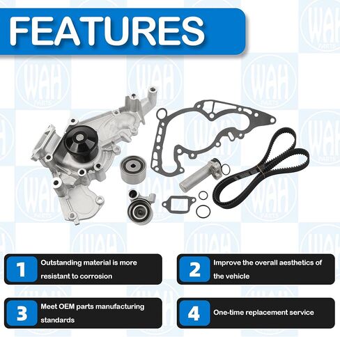 TKT-021 Timing Belt Kit With Water Pump Compatible With 1998-2009 Lexus GS430 GX470 LS400 LS430 LX470 SC400 SC430 Toyota 4Runner Land Cruiser Sequoia Tundra in Kuwait