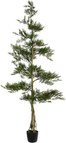 Vickerman 6' Artificial Potted Cedar Tree - Decorative Tree - Home or Office Decor - Realistic Faux Cedar Tree - Artificial Greenery for Indoors - Stunning Accent - Beautiful Addition in Saudi Arabia