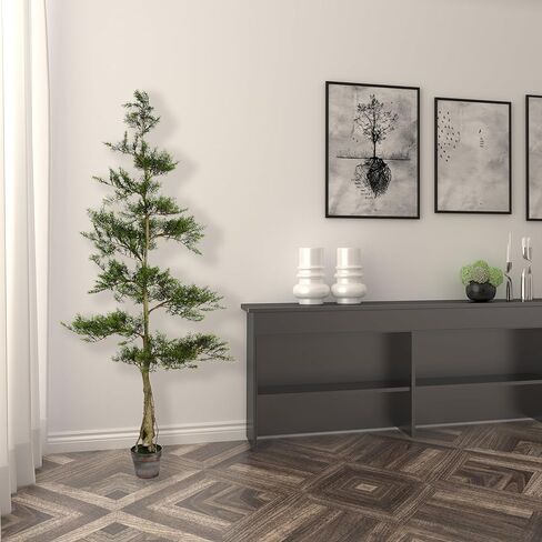 Vickerman 6' Artificial Potted Cedar Tree - Decorative Tree - Home or Office Decor - Realistic Faux Cedar Tree - Artificial Greenery for Indoors - Stunning Accent - Beautiful Addition in Saudi Arabia