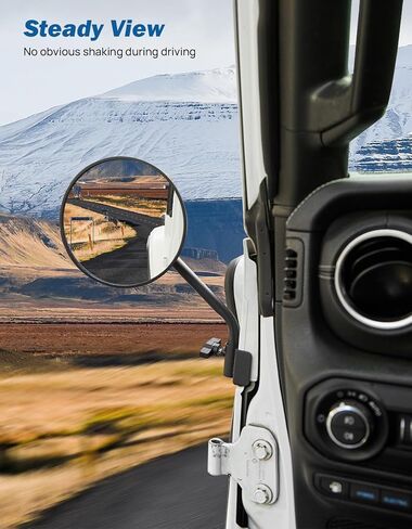 JOYTUTUS Doors Off Mirrors Compatible with 2018-2026 Wrangler JL & 2020-2026 Gladiator JT, Door Hinge Side 6 Inch Mirror, Broad vision No Vibrate & Wobble in Saudi Arabia