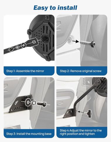 JOYTUTUS Doors Off Mirrors Compatible with 2018-2026 Wrangler JL & 2020-2026 Gladiator JT, Door Hinge Side 6 Inch Mirror, Broad vision No Vibrate & Wobble in Saudi Arabia