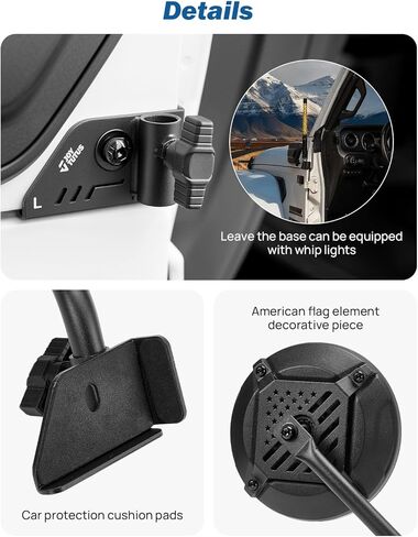 JOYTUTUS Doors Off Mirrors Compatible with 2018-2026 Wrangler JL & 2020-2026 Gladiator JT, Door Hinge Side 6 Inch Mirror, Broad vision No Vibrate & Wobble in Saudi Arabia