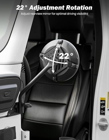 JOYTUTUS Doors Off Mirrors Compatible with 2018-2026 Wrangler JL & 2020-2026 Gladiator JT, Door Hinge Side 6 Inch Mirror, Broad vision No Vibrate & Wobble in Saudi Arabia