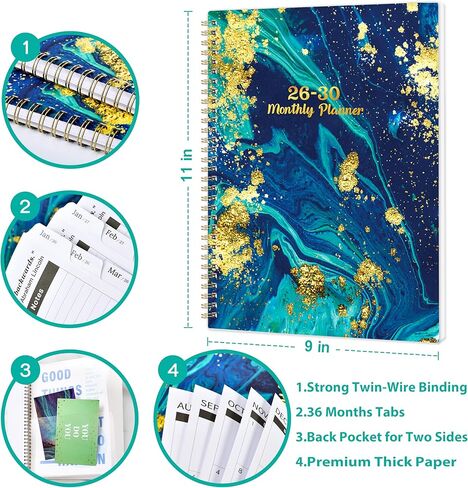 Monthly Planner/Calendar 2026-2030 - 5 Year Monthly Planner 2026-2030 from January 2026 - December 2030, 9" x 11", 2026-2030 Calendar Planner with Tabs in Saudi Arabia
