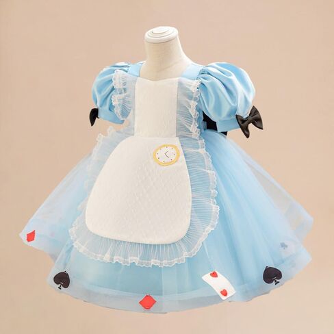 Princess Alice Costume for Girls Halloween Christmas Cosplay Dress Up Birthday Theme Party Outfit for 6 Months-3T in Saudi Arabia