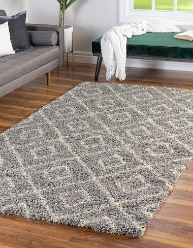 Rugs.com سجادة Lattice Shag Collection - سجادة بيج شاغ بايل بطول 16 قدمًا مثالية للممرات والمداخل in Saudi Arabia
