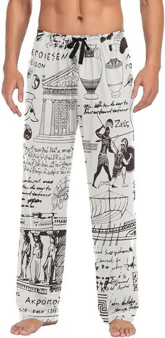 Men's Pajama Pant Straight-Fit Pajama Bottoms Sleep PJ Lounge Pants with Pockets in Kuwait
