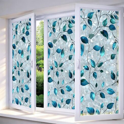 IVN Stained Glass Window Film Yellow Red Grid Geometric Design 17.7 x 39.3 Inch Privacy Window Film Static Cling Sun Blocking Decor Removable for Living Room Bathroom Home Privacy Glass Covering in Saudi Arabia