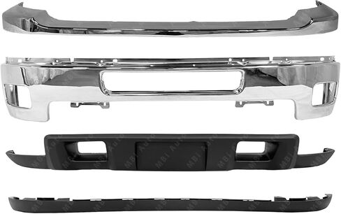 BUMPERS THAT DELIVER - Chrome, Steel Complete Front Bumper Face Bar Cover Valance 4-PC Kit Compatible with 2011-2014 Chevy Silverado 2500 3500 HD w/Fog 11-14, GM1002837 GM1014106 GM1095195 GM1092213 in Saudi Arabia