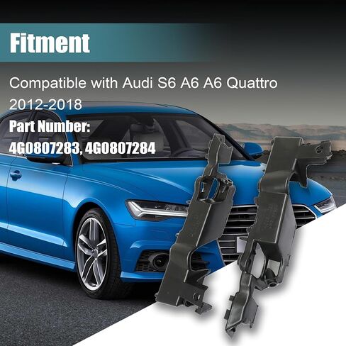 GXARTS قطعتان من دعامة دعم المصد استبدال 4G0807283 4G0807284 متوافقة مع Audi S6 A6 A6 Quattro 2012 2013 2014 2015 2016 2017 2018 دعامة تثبيت المصد الأمامي باللون الأسود in Saudi Arabia