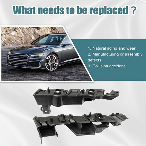 GXARTS قطعتان من دعامة دعم المصد استبدال 4G0807283 4G0807284 متوافقة مع Audi S6 A6 A6 Quattro 2012 2013 2014 2015 2016 2017 2018 دعامة تثبيت المصد الأمامي باللون الأسود in Saudi Arabia