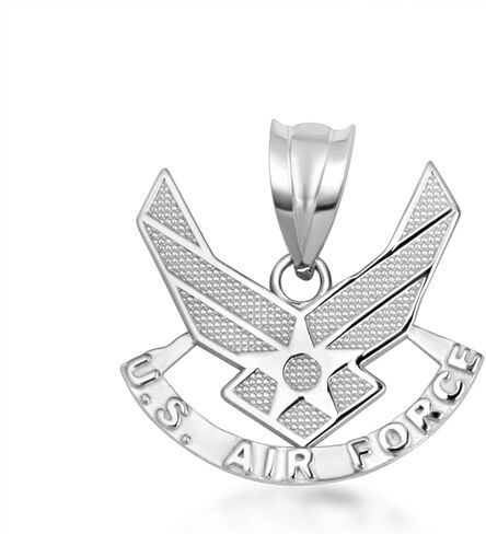 Claddagh Gold .925 Sterling Silver United States Air Force Emblem Officially Licensed Pendant Necklace in Saudi Arabia
