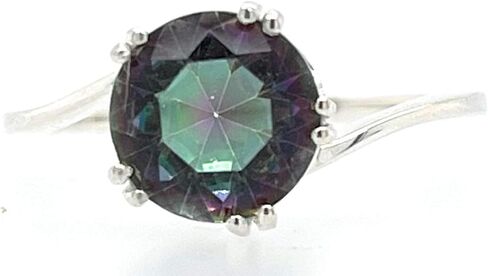 Beautiful 1ct Mystic Topaz 925 Solid Sterling Silver Engagement Ring Size 6, 7, 8, 9 in Saudi Arabia