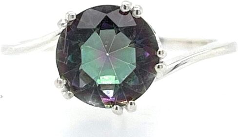 Beautiful 1ct Mystic Topaz 925 Solid Sterling Silver Engagement Ring Size 6, 7, 8, 9 in Saudi Arabia
