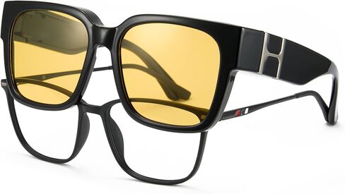 Cyxus Fit Over Sunglasses for Women, Trendy Designer Style Oversized Polarized Sun Glasses Driving UV400 Protection P1185 in Saudi Arabia