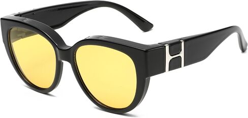 Cyxus Fit Over Sunglasses for Women, Trendy Designer Style Oversized Polarized Sun Glasses Driving UV400 Protection P1185 in Saudi Arabia