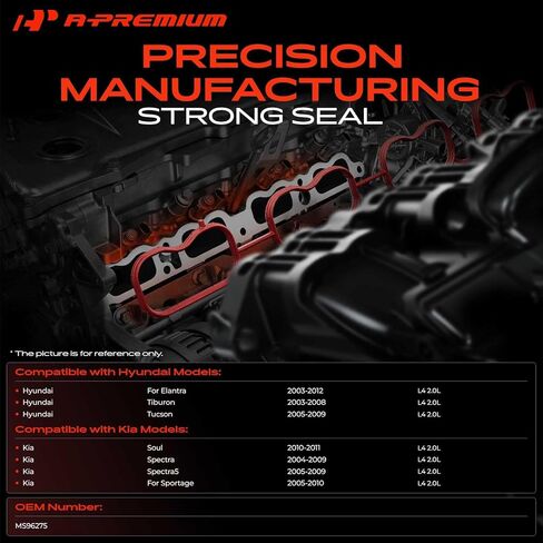 A-Premium Lower Engine Manifold Seal Gasket Set Compatible with Hyundai Elantra 2003-2012, Tucson 2005-2009, Tiburon 2003-2008 & Kia Soul 2010-2011, Sportage 2005-2010, Spectra 2004-2009, Spectra5 in Saudi Arabia