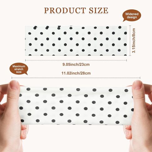 Polka Dot Headbands for Women, 7 Pack Wide Soft Stretchy Fabric Headbands, Cute Fashion Retro Hair Accessories for Daily Wear, Workout, Makeup, Cosplay in Saudi Arabia