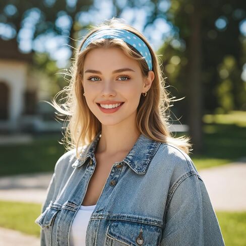 Polka Dot Headbands for Women, 7 Pack Wide Soft Stretchy Fabric Headbands, Cute Fashion Retro Hair Accessories for Daily Wear, Workout, Makeup, Cosplay in Saudi Arabia