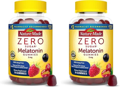 Nature Made Zero Sugar Melatonin 5mg Extra Strength Gummies, 100% Drug Free Sleep Aid for Adults, 70 Sugar Free Melatonin Gummies, 70 Day Supply in Saudi Arabia