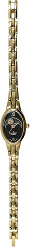 Peugeot Womens 30mm x 20mm Oval Watch with Sun-Moon Phase Roman Numeral Dial and Metal Link Bracelet (Gold-Black) in Saudi Arabia