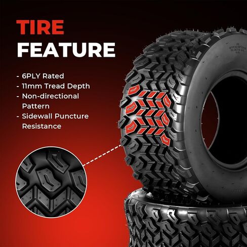 مجموعة من إطارات 22x9.5-10 ATV UTV، إطارات 22x9.5x10 لجميع التضاريس، مصنفة بـ 6 طبقات، بدون أنابيب in Kuwait