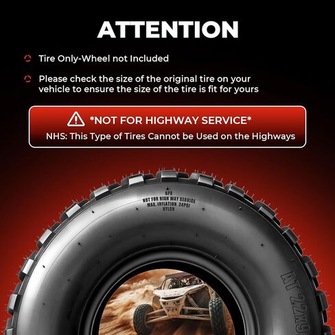 مجموعة من إطارات 22x9.5-10 ATV UTV، إطارات 22x9.5x10 لجميع التضاريس، مصنفة بـ 6 طبقات، بدون أنابيب in Kuwait