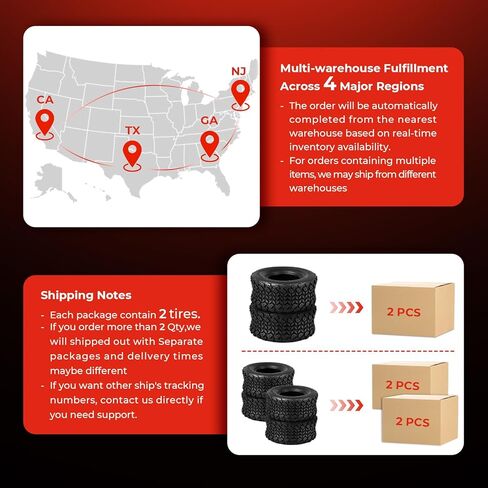 مجموعة من إطارات 22x9.5-10 ATV UTV، إطارات 22x9.5x10 لجميع التضاريس، مصنفة بـ 6 طبقات، بدون أنابيب in Kuwait