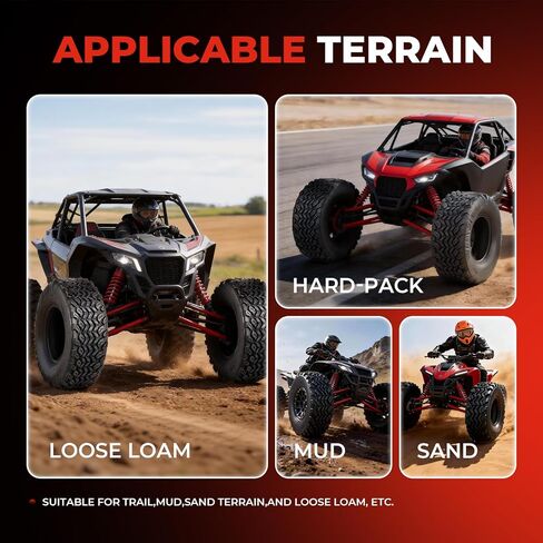 مجموعة من إطارات 22x9.5-10 ATV UTV، إطارات 22x9.5x10 لجميع التضاريس، مصنفة بـ 6 طبقات، بدون أنابيب in Kuwait