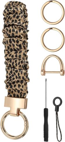 MECCANIXITY Scrunchie Keychain Wristlet, Cute Wrist Lanyard with D Ring & Key Rings Elastic Wristlet Keychain in Saudi Arabia