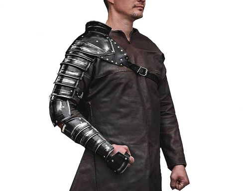 ANTIQUECOLLECTION Medieval Single Pauldron Metal Sleeve Shoulder Arm Armor For Spartacus Cosplay Larp Costume in Saudi Arabia