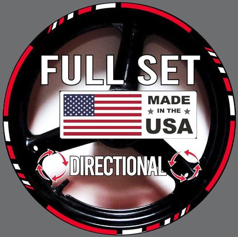 Red & White Type-R Wheel Decals for Motorcycle or Car - Rim Stickers - Full Graphics Kit in Saudi Arabia