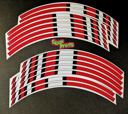 Red & White Type-R Wheel Decals for Motorcycle or Car - Rim Stickers - Full Graphics Kit in Saudi Arabia