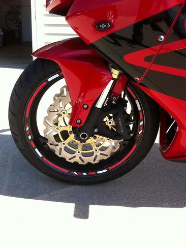 Red & White Type-R Wheel Decals for Motorcycle or Car - Rim Stickers - Full Graphics Kit in Saudi Arabia