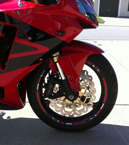 Red & White Type-R Wheel Decals for Motorcycle or Car - Rim Stickers - Full Graphics Kit in Saudi Arabia
