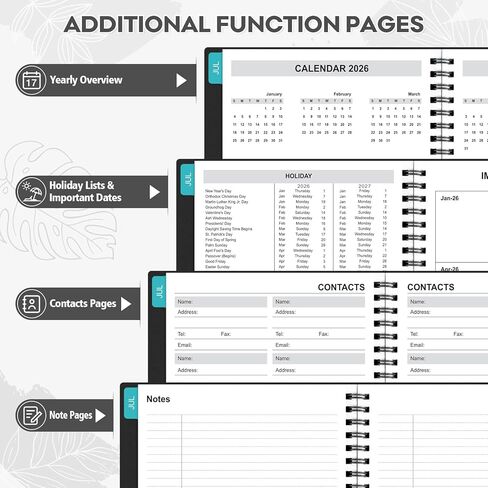 Planner 2026-2027: 2026-2027 Academic Planner Weekly and Monthly, Jul. 2026 - Jun. 2027, 5.5" x 8.2", Calendar Planner with Monthly Tabs, Flexible Cover, Thick Paper, Inner Pocket for School Office Supplies(Black) in Saudi Arabia