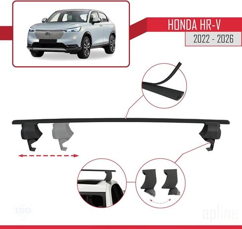 متوافق مع Honda HR-V 3 2022-2026 ACE-4 رف سقف السيارة شريط متقاطع من الألومنيوم الأسود 2 بار in Saudi Arabia