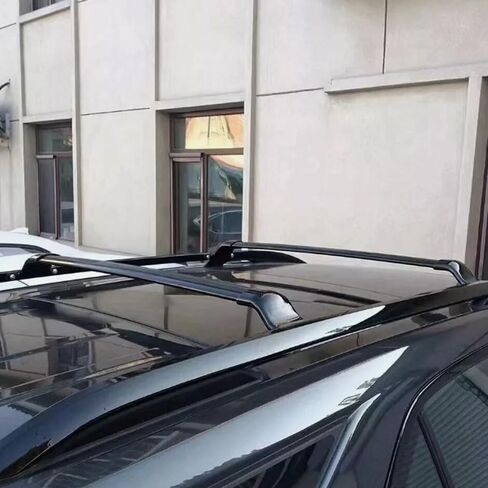 2 قطعة حامل سقفي السكك الحديدية عبر القضبان صالح ل Acura ZDX 2024 2025 2026 العارضة الألومنيوم (أسود) in Kuwait