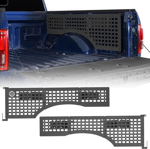 Hooke Road F150 Side Truck Bed MOLLE Panels Cargo Rack لـ 2015-2026 Ford F-150 5.5FT، وحدة تخزين جانبية للسرير للأدوات والعتاد والهبوط، بدون مسامير مثقبة - زوج واحد in Saudi Arabia