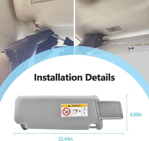 Driver Side Sun Visor Compatible with Lexus GX460 2010-2023 Replaces 74320-60D22-A0 7432060D22A0, Front Left Sun Protection Shade Gray in Saudi Arabia