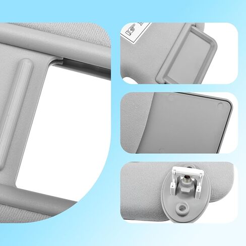 Driver Side Sun Visor Compatible with Lexus GX460 2010-2023 Replaces 74320-60D22-A0 7432060D22A0, Front Left Sun Protection Shade Gray in Saudi Arabia