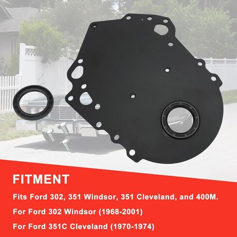 AUTOVIC Zinc Steel Timing Cover with Seal for Ford 302 351C Cleveland F150 F250 F350 Black in Saudi Arabia